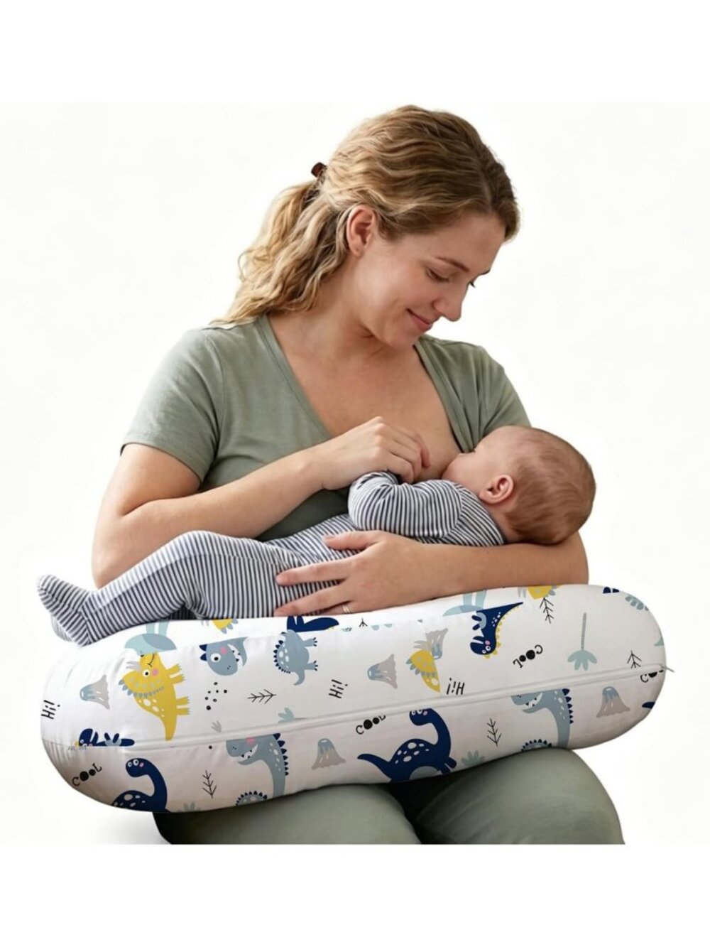 Soft Supportive Nursing Pillow for Breastfeeding | Cute Removable Cover | 0-12